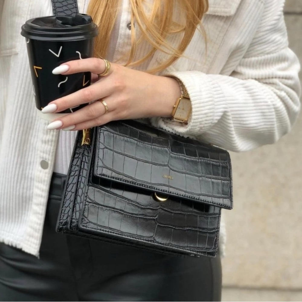 JW PEI Shoulder Flap Bag Croc